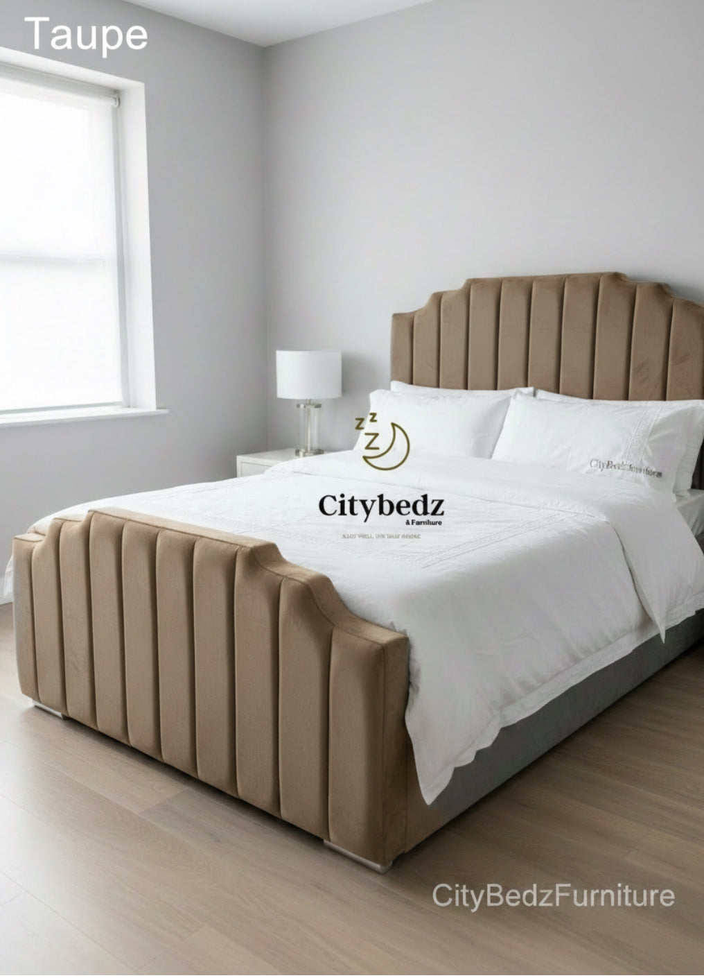 Plush Velvet Panel Bed Frame – Vertical Panel Design