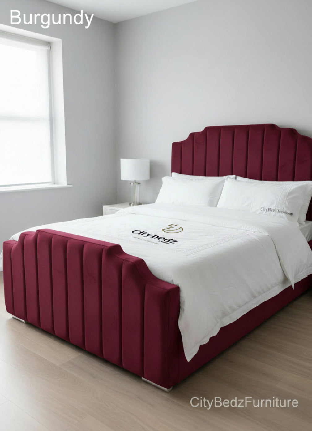 Plush Velvet Panel Bed Frame – Vertical Panel Design